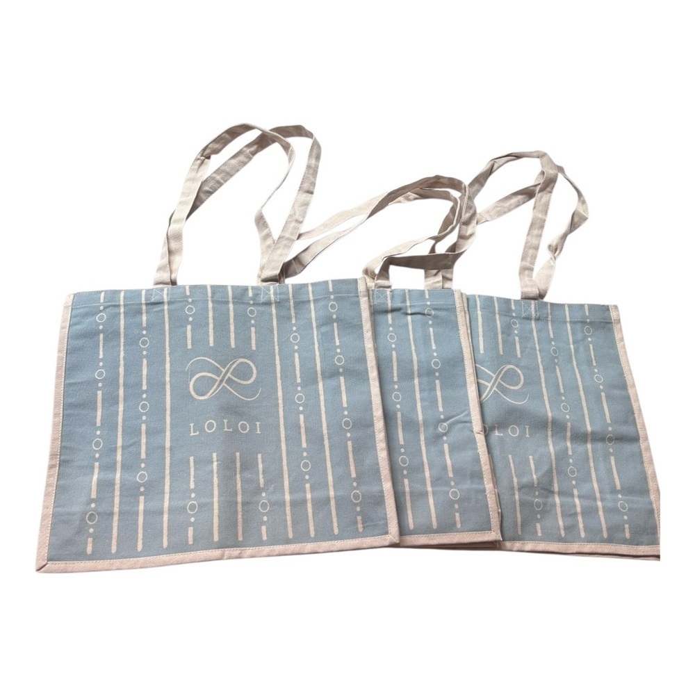 *New* 3 piece Bundle Lolli light blue canvas Tote Bag Set